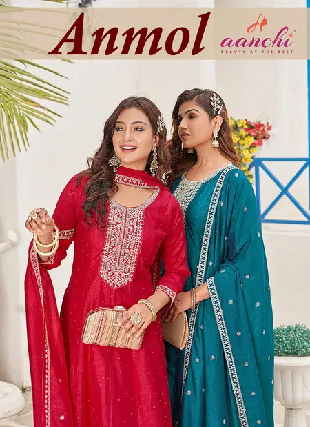 Anmol By Aanchi Vichitra Silk Kurti With Bottom Dupatta Wholesale Online